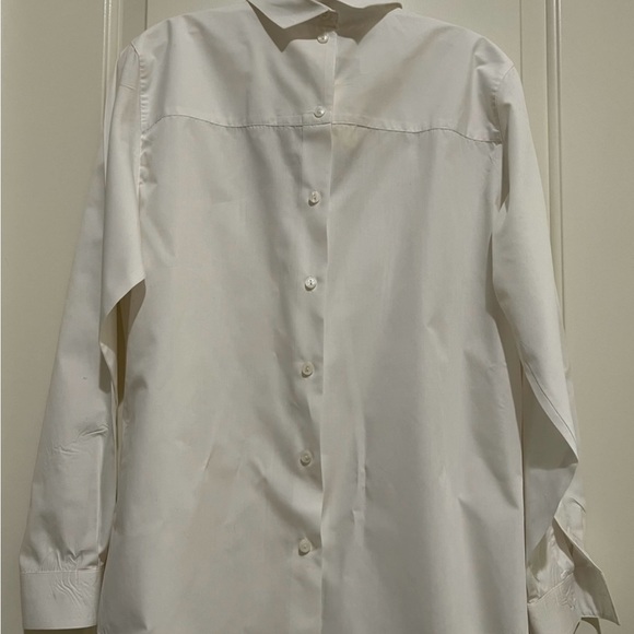 Foxcroft Christmas Wreath Pleated Blouse White Size 10 - Picture 3 of 3